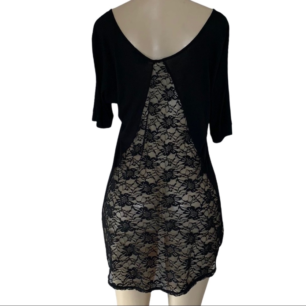 Eye Candy Lace back Bead Embellished Front Scoop Gem Studded SL Shirt